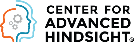 Center for Advanced Hindsight logo showing two head profiles, one with gears inside.